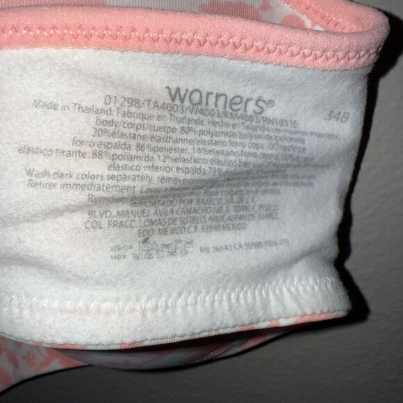 Warner's Light Lift Wire-free Pink Floral Bra - Picture 9 of 9